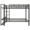 Bunk Bed With Storage Mesh Shelves, Clothes Hooks, LED Light