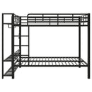Bunk Bed With Storage Mesh Shelves, Clothes Hooks, LED Light