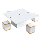 Multi Functional Adjustable Coffee Table With 4 Storage Stools
