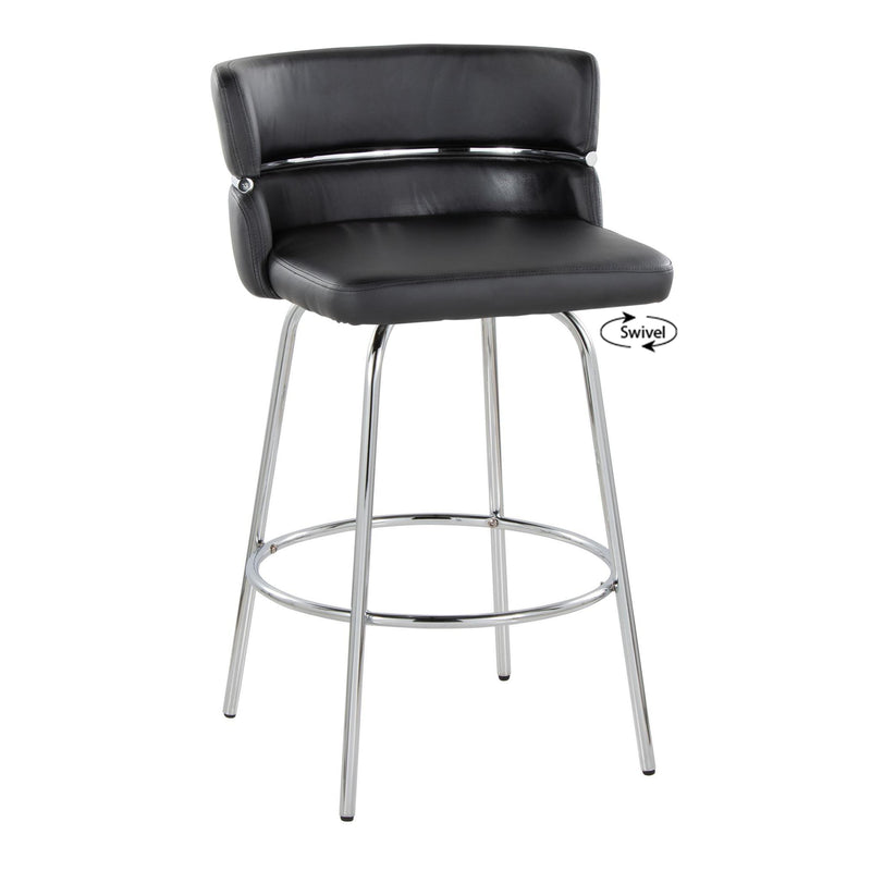 Cinch - Contemporary Fixed Height Counter Stool With Swivel With Round Footrest (Set of 2)