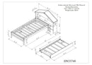 Twin Storage House Bed for kids with Bedside Table, Trundle, White