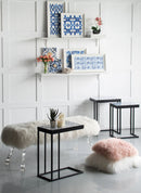 Hanging Sculptures, Modern Wall Art Decor (Set of 2) - White / Blue