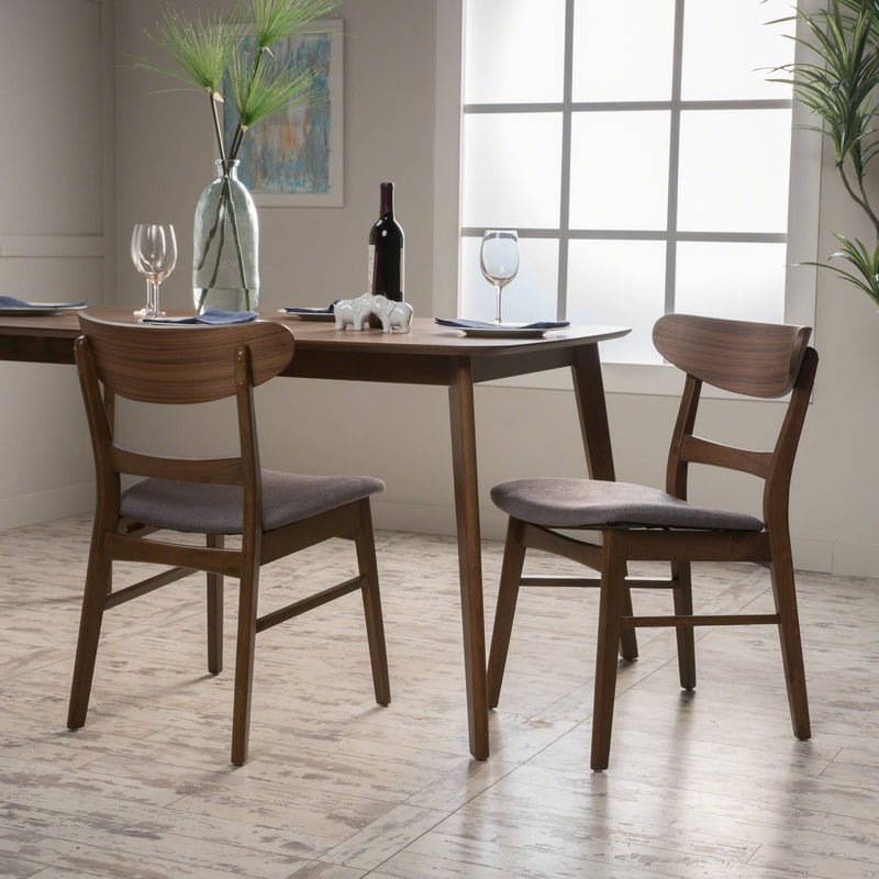 Modern Dining Chair With Upholstered Seat And Wood Frame