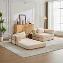 Convertible Floor Sofa Bed With Pillow Back Support Armrest