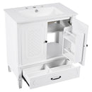 Vintage Style Bathroom Vanity With Sink, Multi Functional Storage, Soft-Closing Door
