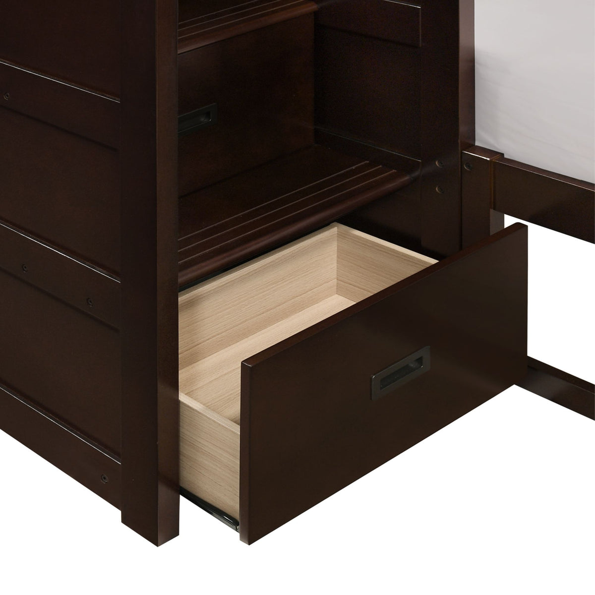 Sami Step Bunk With Left Headboard in Dark Brown by Elements International, view 8