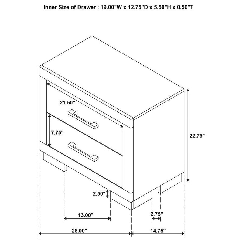 Jessica - 2-Drawer Nightstand