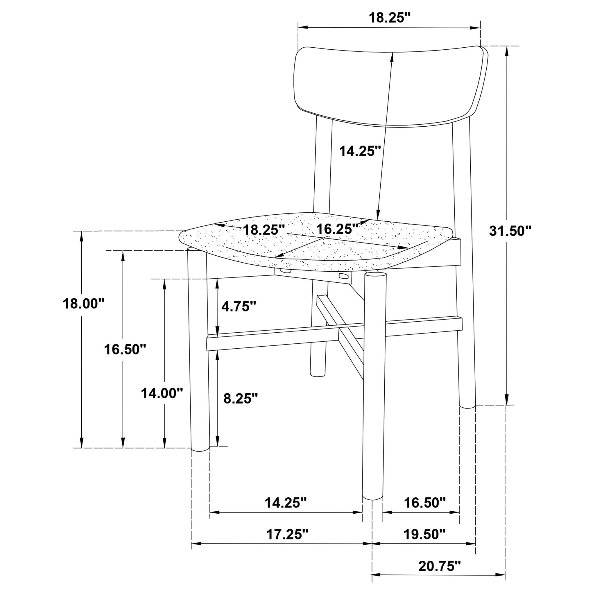 Parkridge Dining Side Chair Natural Walnut (Set of 2) - Atlantic Fine Furniture Melbourne FL