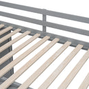 Full Size Wood Loft Bed With Built-in Wardrobes, Cabinets and Drawers, Gray