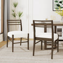 Farmhouse Style Dining Chair Set With Ladder Back Design