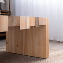 Modern Rustic Table With Sculpted Block Design