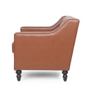 Contemporary Club Chair With Button Tufting And Birch Wood Legs