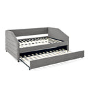 Elegant Daybed With Trundle Upholstered Tufted Sofa Bed