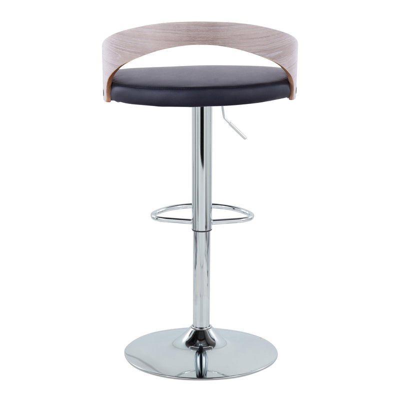 Grotto - Mid Century Modern Adjustable Height Barstool With Swivel With Oval Footrest (Set of 2)