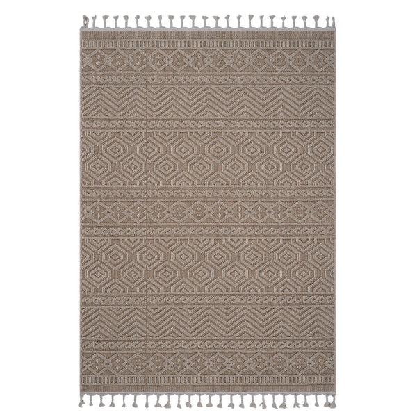 Guros - 8' X 10' Geometric Indoor / Outdoor Area Rug - Mocha