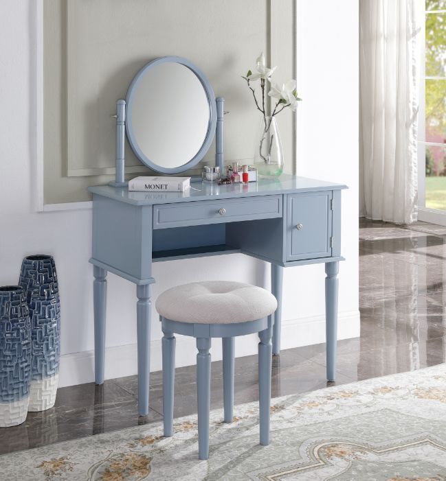 Rabila - Vanity Set - Cream Fabric & Gray