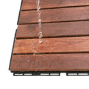 Interlocking Deck Tiles Striped Pattern, Waterproof Anti Mildew Brown