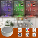 Modern Display Cabinet With LED Lights, Transparent Tempered Glass 2 Door Storage Case With 3 Shelves