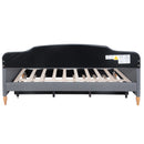 Full Size Vintage Upholstery Daybed with Trundle,Gray
