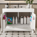 43" Bathroom Vanity, Multi Functional Cabinet With Doors And Drawer - White
