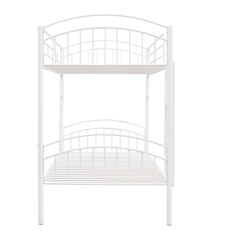 Twin Over Twin Metal Bunk Bed,Divided into Two Beds(White){OLD SKU:MF280424AAK}