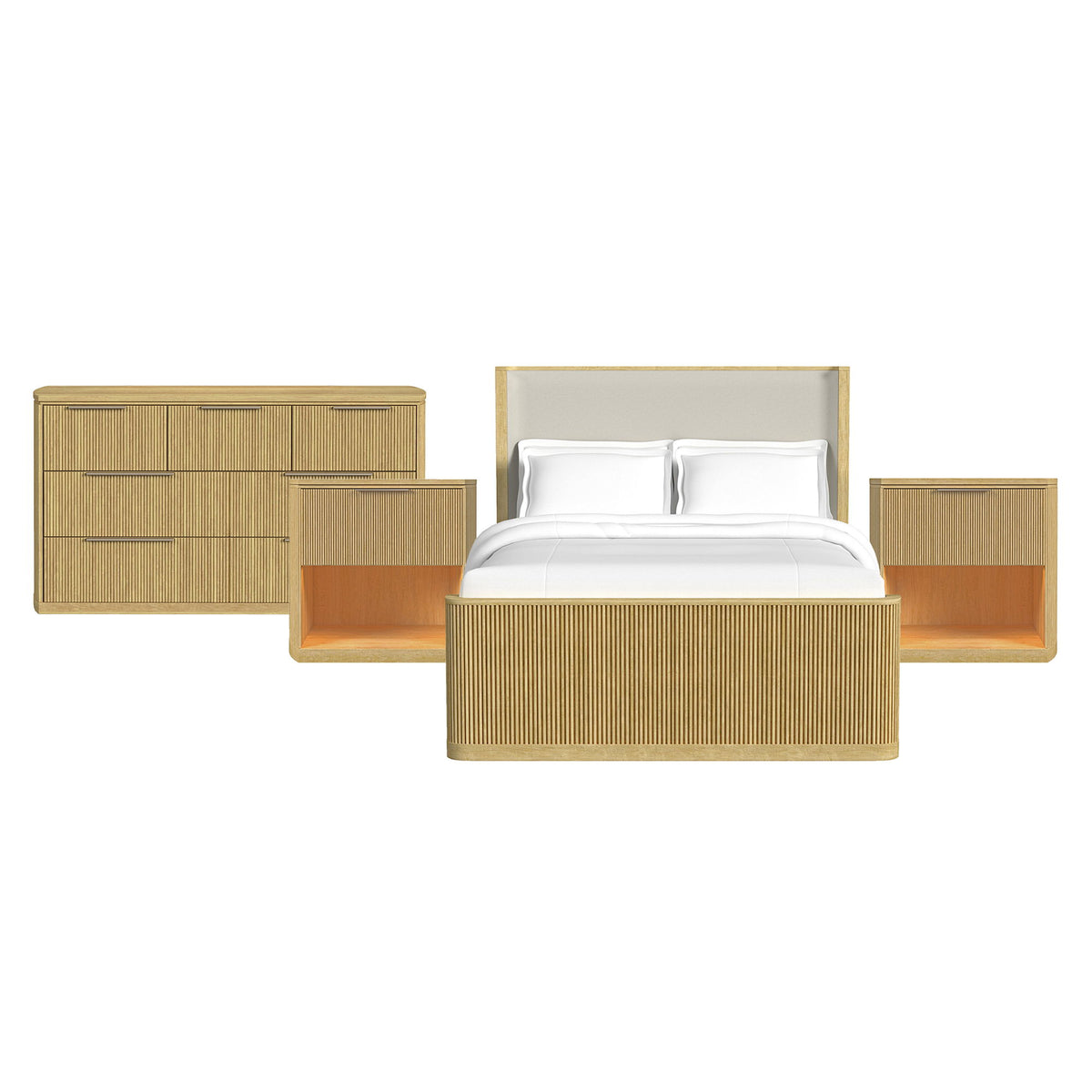 Sylvie Bedroom Set With Upholstered Bed in Dark Brown by Elements International, view 3