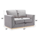 Valin - 3 Piece Living Room Set Meeting Room And Small Apartment Sofa Loveseat Chair - Gray