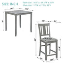 5 Pieces Dining Table Set, Counter Height Kitchen Table Set With Square Table And 4 Upholstered Chairs