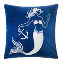 Liz Mermaid Pillow Cover With Matching Back And Hidden Zipper - Indigo