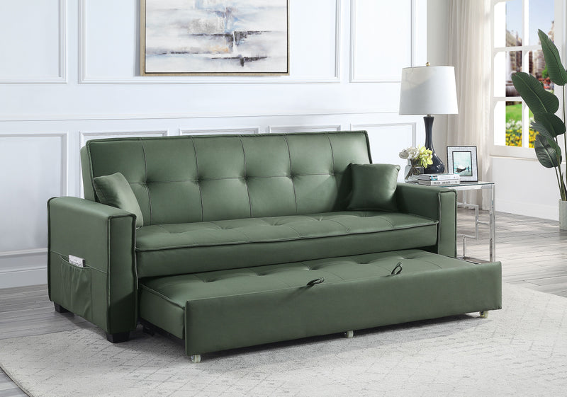 Octavio - Adjustable Sofa With 2 Pillows - Green