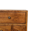 4 Drawer Multi Bedside Table - Chestnut