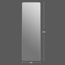 Aluminum Floor Mirror Full Length Mirrors Leaning Rounded Corner Rimless Standing Large Mirror Bedroom - Black / Silver