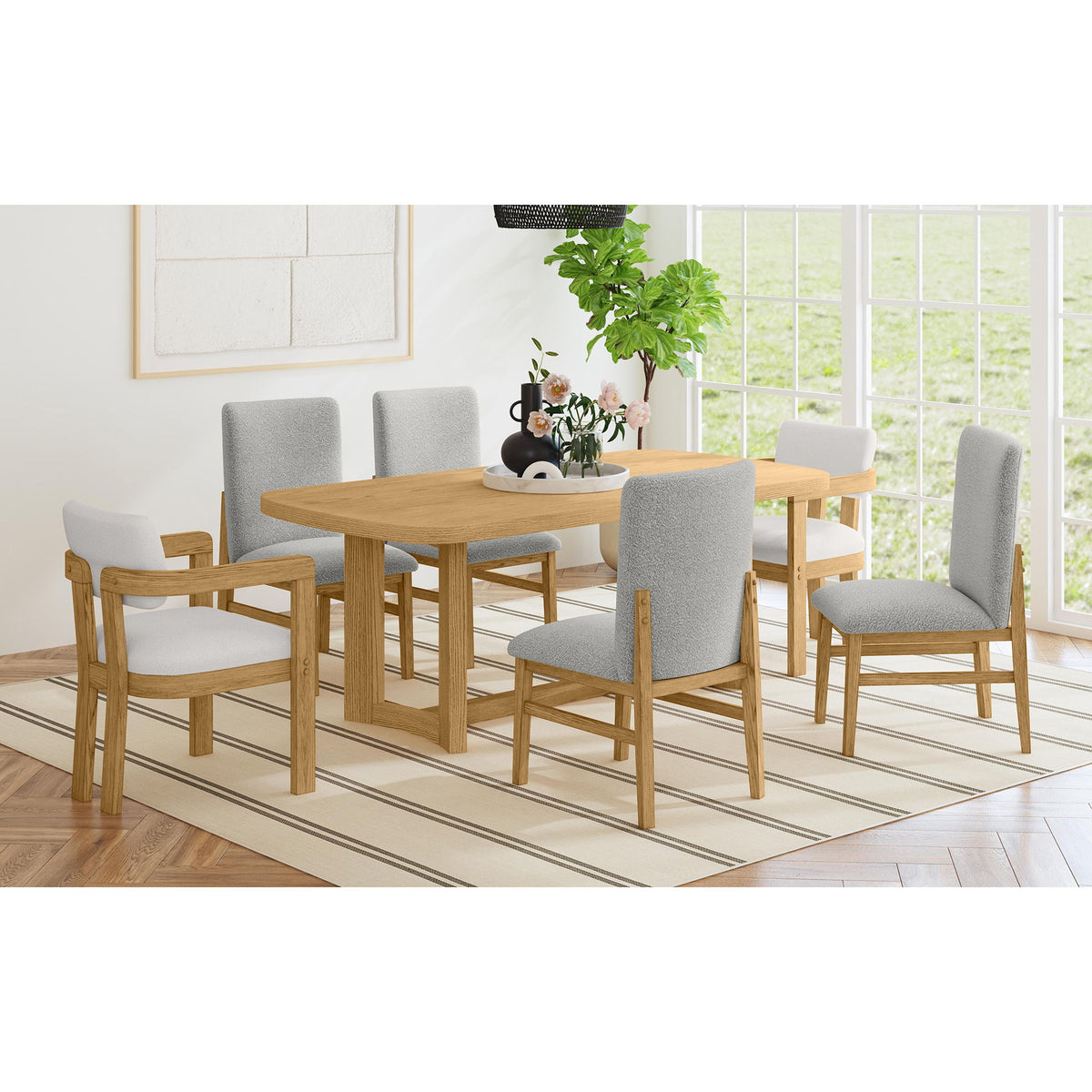 Portland Rectangular Dining Room Set in Black by Elements International, view 8