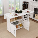 Multi Functional Folding Table With Storage Shelves And Wheels