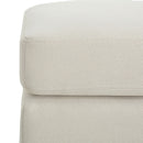 Springfield - Ottoman Contemporary Design Fabric Birch Wood Legs - Beige