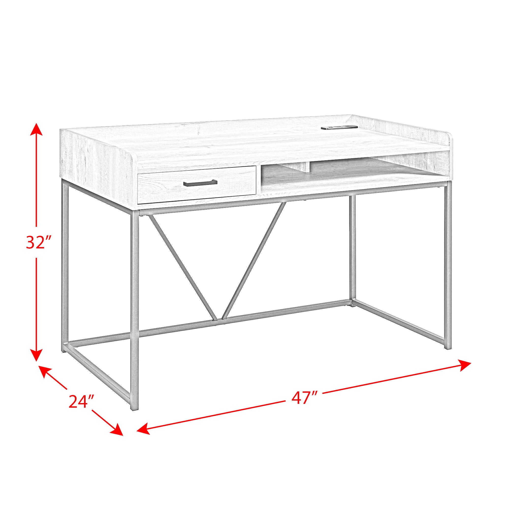 Preston - Desk - Gray - Atlantic Fine Furniture Melbourne FL