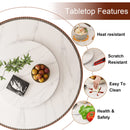 Round Dining Table With 360° Smooth Lazy Susan Stain / Heat - Gold / Black / White