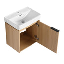 Wall Mounted Bathroom Vanity With Ceramic Sink And Storage Cabinet