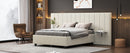 Upholstered Platform Bed With Big Headboard