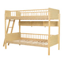Bunk Bed With 3 Storage Shelves, Adjustable Ladder Left Or Right