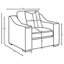 Ashlyn - Fabric Upholstered Track Arm Accent Chair - Sand