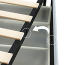 Anda Queen Size Ivory Boucle Upholstered Platform Bed with Patented 4 Drawers Storage, Tufted Headboard, Wooden Slat Mattress Support, No Box Spring Needed.