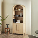Modern 3 Shelf Open Arched Bookcase Cabinet