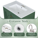 30" Bathroom Vanity With Sink, 2 Doors With Shelf, Soft Close Door Hinges, Vintage Style - Green