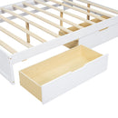 L-Shaped Daybed Corner Bed Under Bed Drawers With Storage Bookcase And Upholstered Headboard And USB Charging Ports