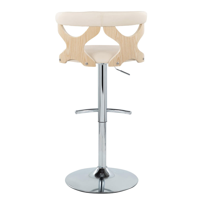 Gardenia - Contemporary Adjustable Barstool & Swivel With Rounded T Footrest Unique Design (Set of 2)