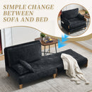 Mid Century Modern Foldable Sofa Bed, 3 In 1 Convertible Sleeper With 3 Pillows
