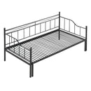 Twin Size Metal Daybed with Trundle, Daybed with Slat No Box required Black