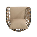 Contemporary Outdoor Patio Chairs With Cushions (Set of 2) - Beige / Black