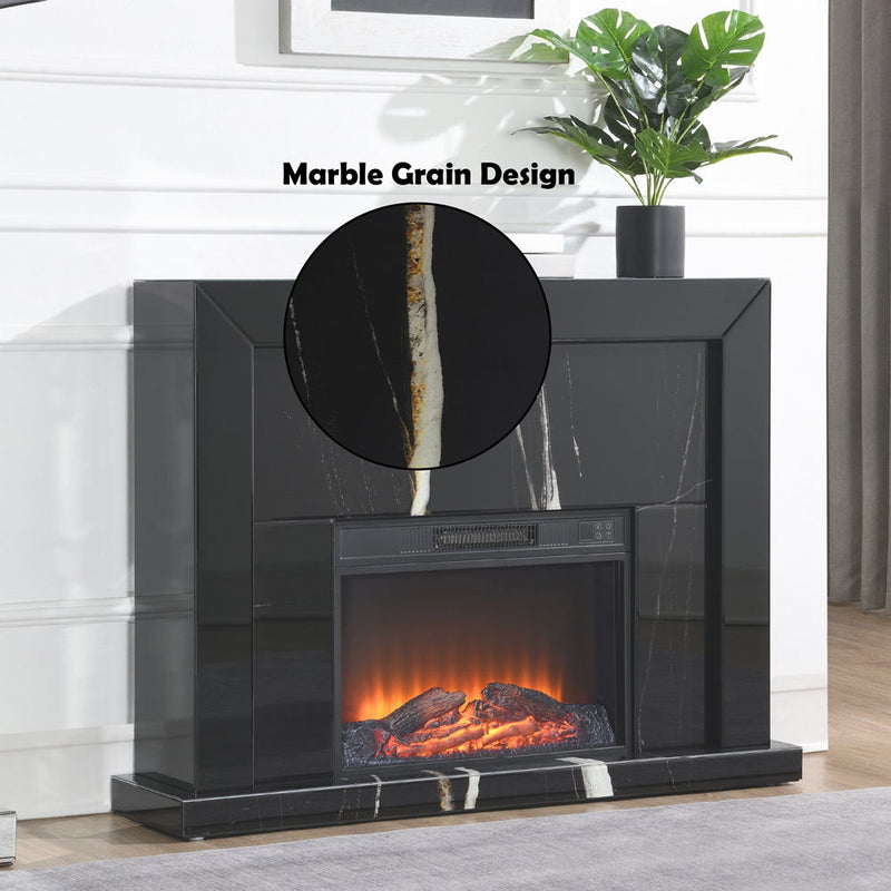 Drisana - Fireplace - Black Mirrored Finish